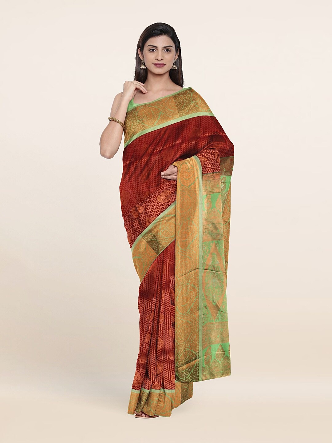 

Pothys Woven Design Zari Pure Silk Saree, Maroon
