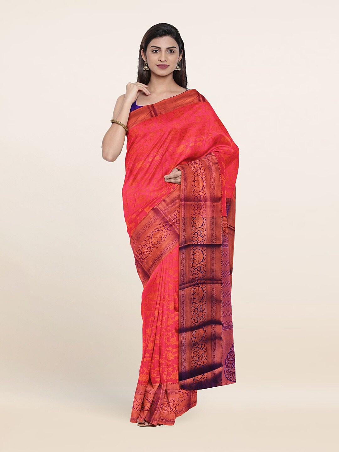

Pothys Woven Design Zari Pure Silk Saree, Pink