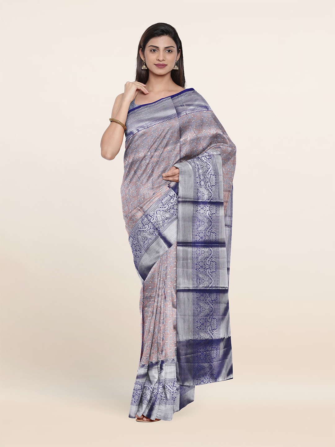 

Pothys Woven Design Zari Pure Silk Saree, Blue