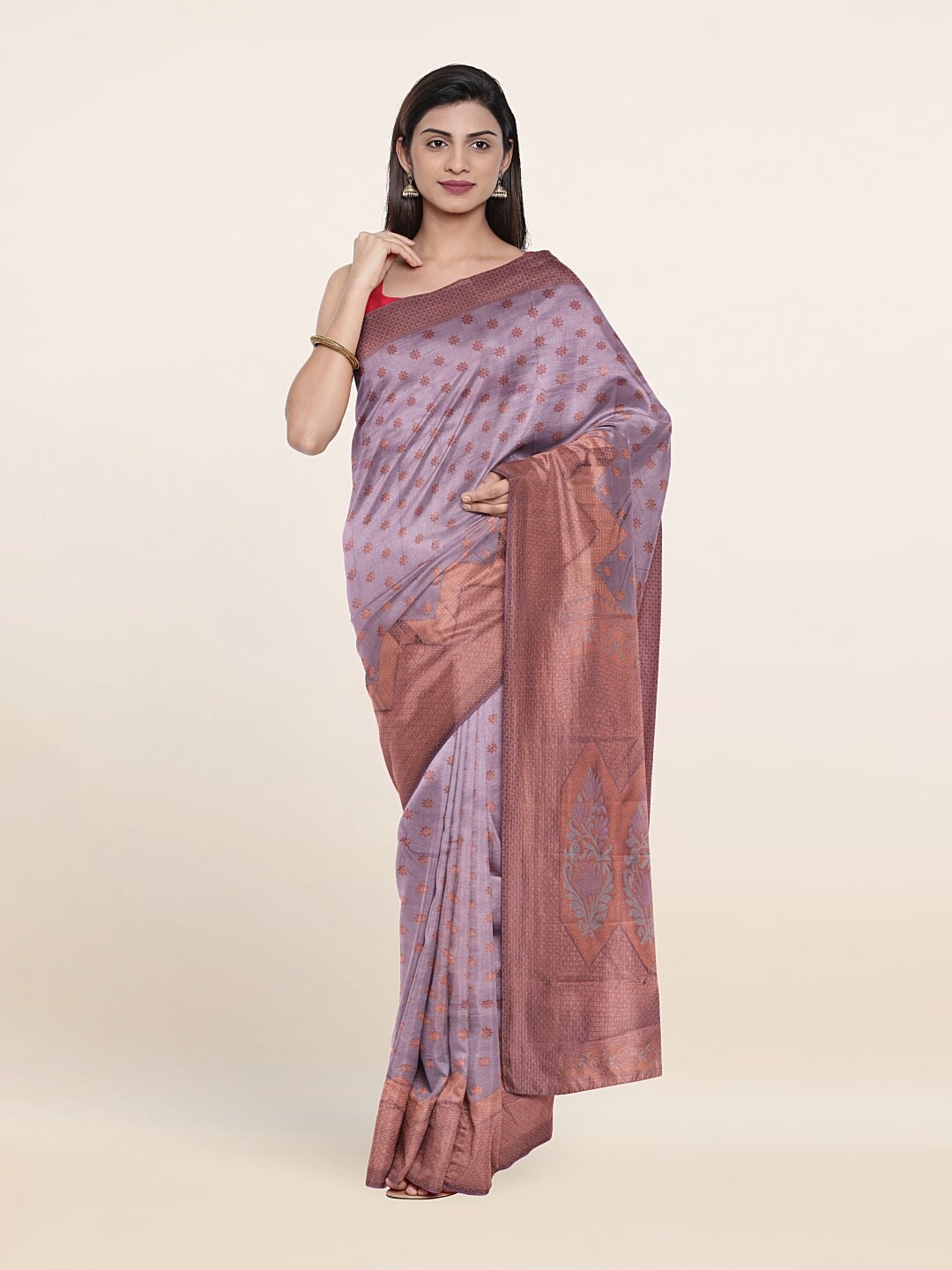 

Pothys Woven Design Zari Pure Silk Saree, Lavender