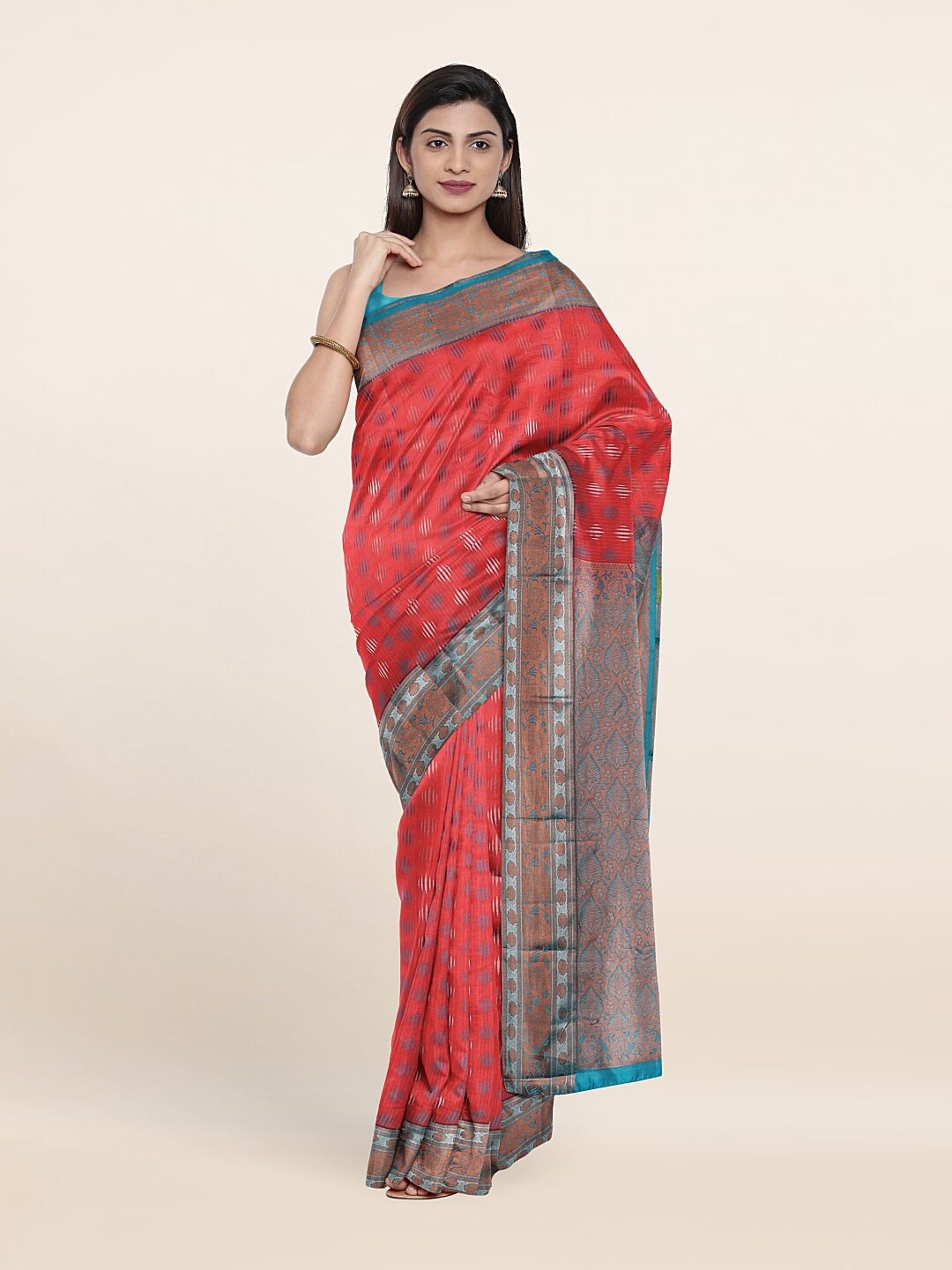 

Pothys Woven Design Zari Pure Silk Saree, Pink