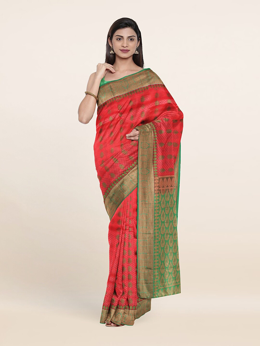 

Pothys Woven Design Zari Pure Silk Saree, Pink