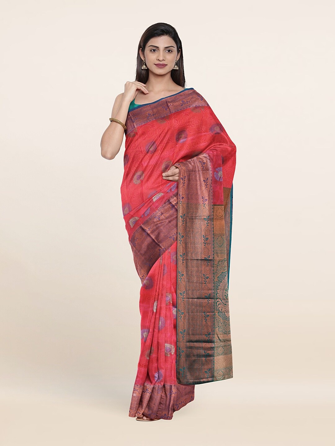 

Pothys Woven Design Zari Pure Silk Saree, Pink