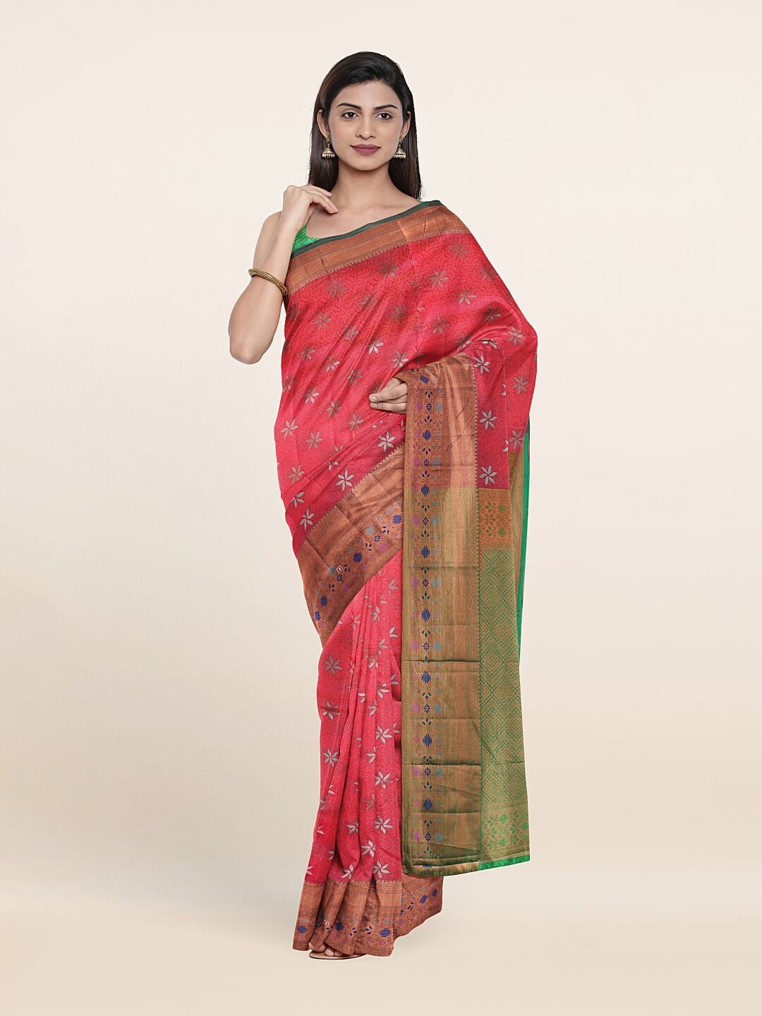 

Pothys Woven Design Zari Pure Silk Saree, Pink