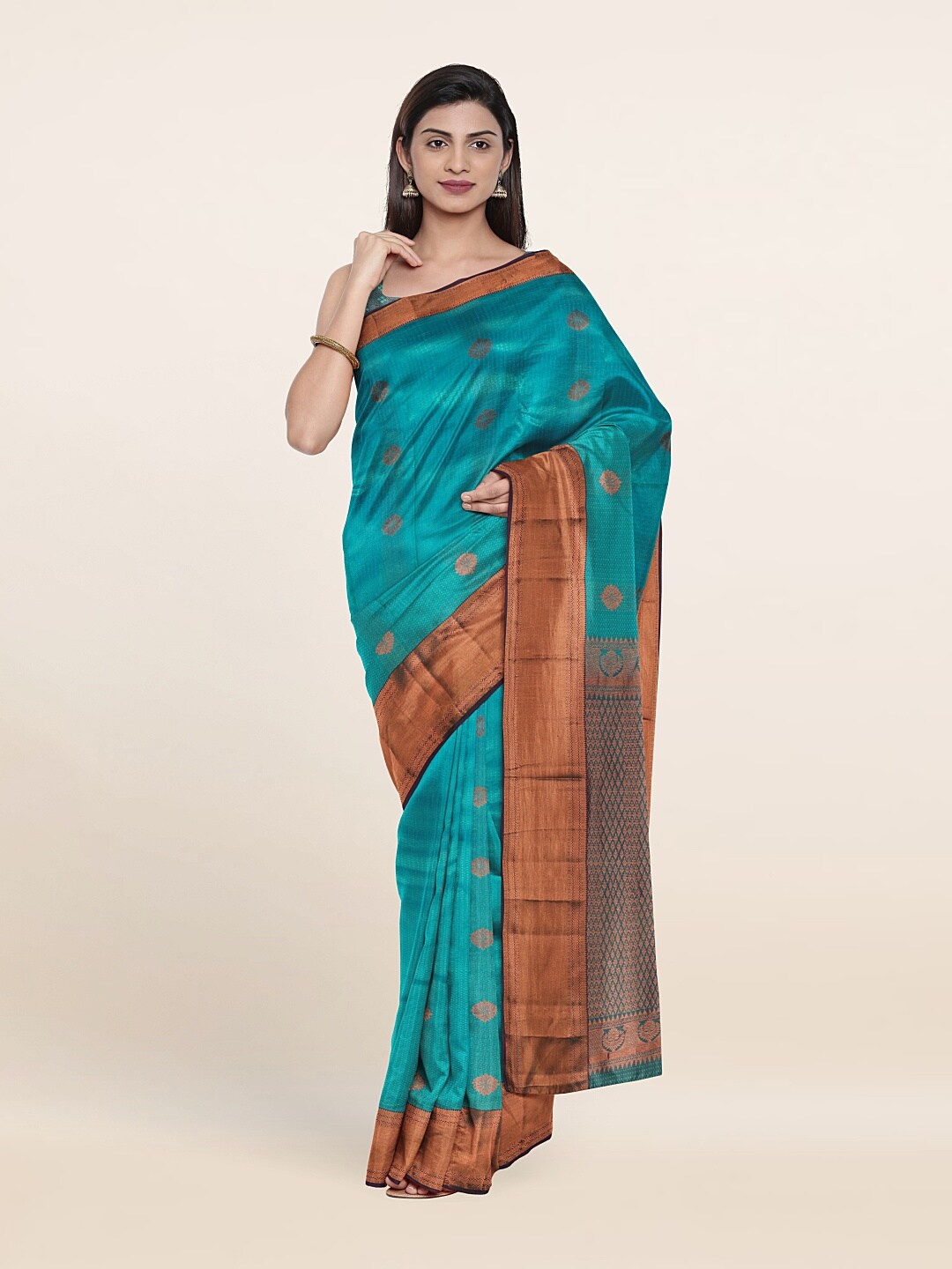 

Pothys Woven Design Zari Pure Silk Saree, Blue