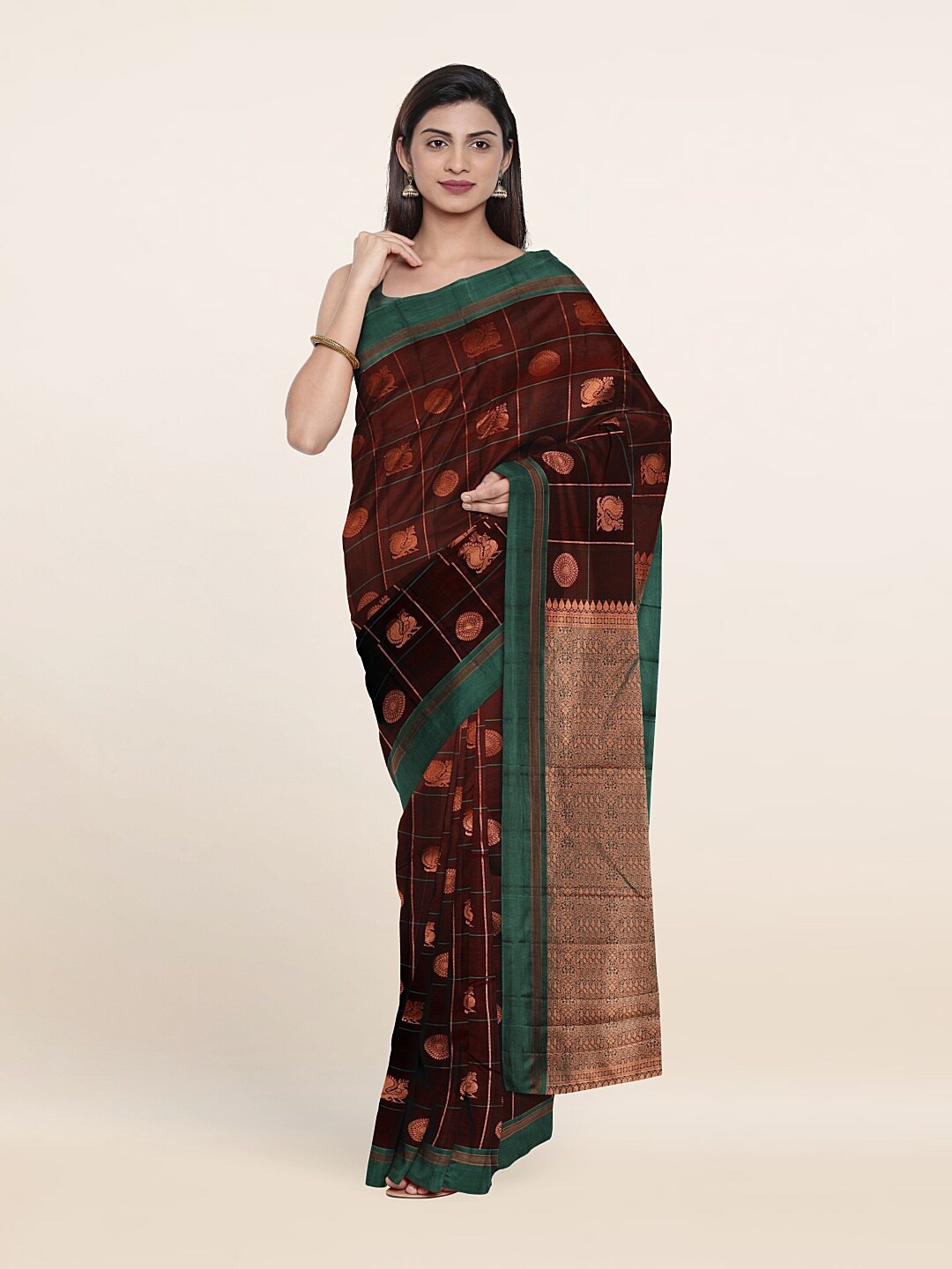

Pothys Woven Design Zari Pure Silk Saree, Maroon