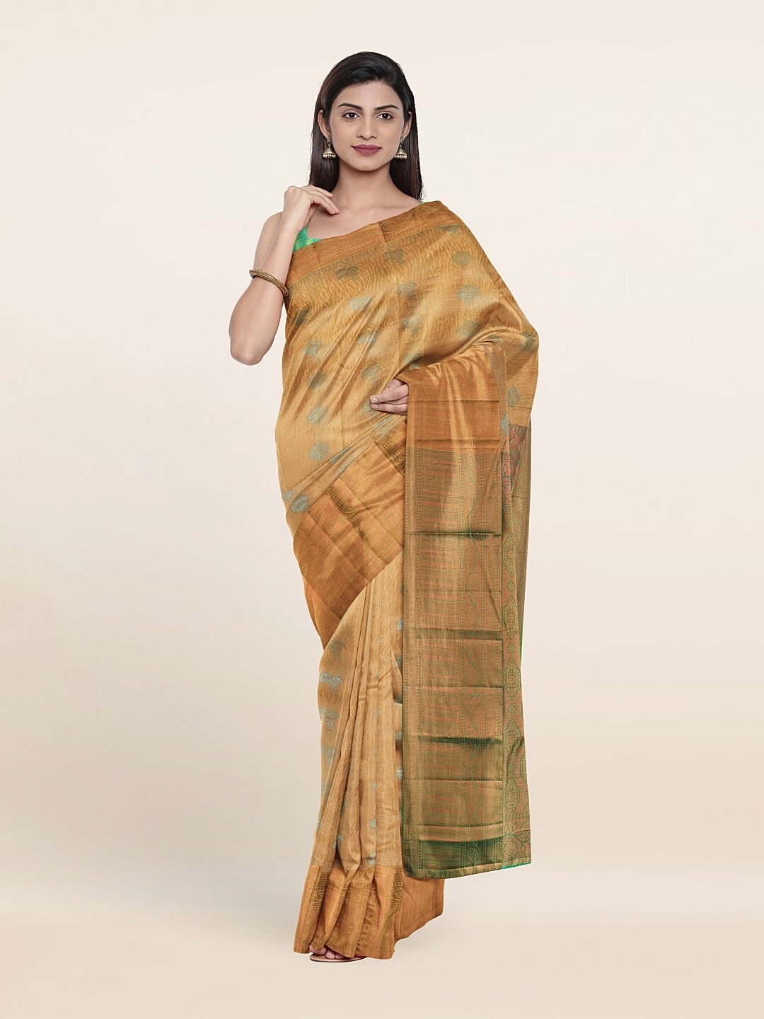 

Pothys Woven Design Zari Pure Silk Saree, Cream