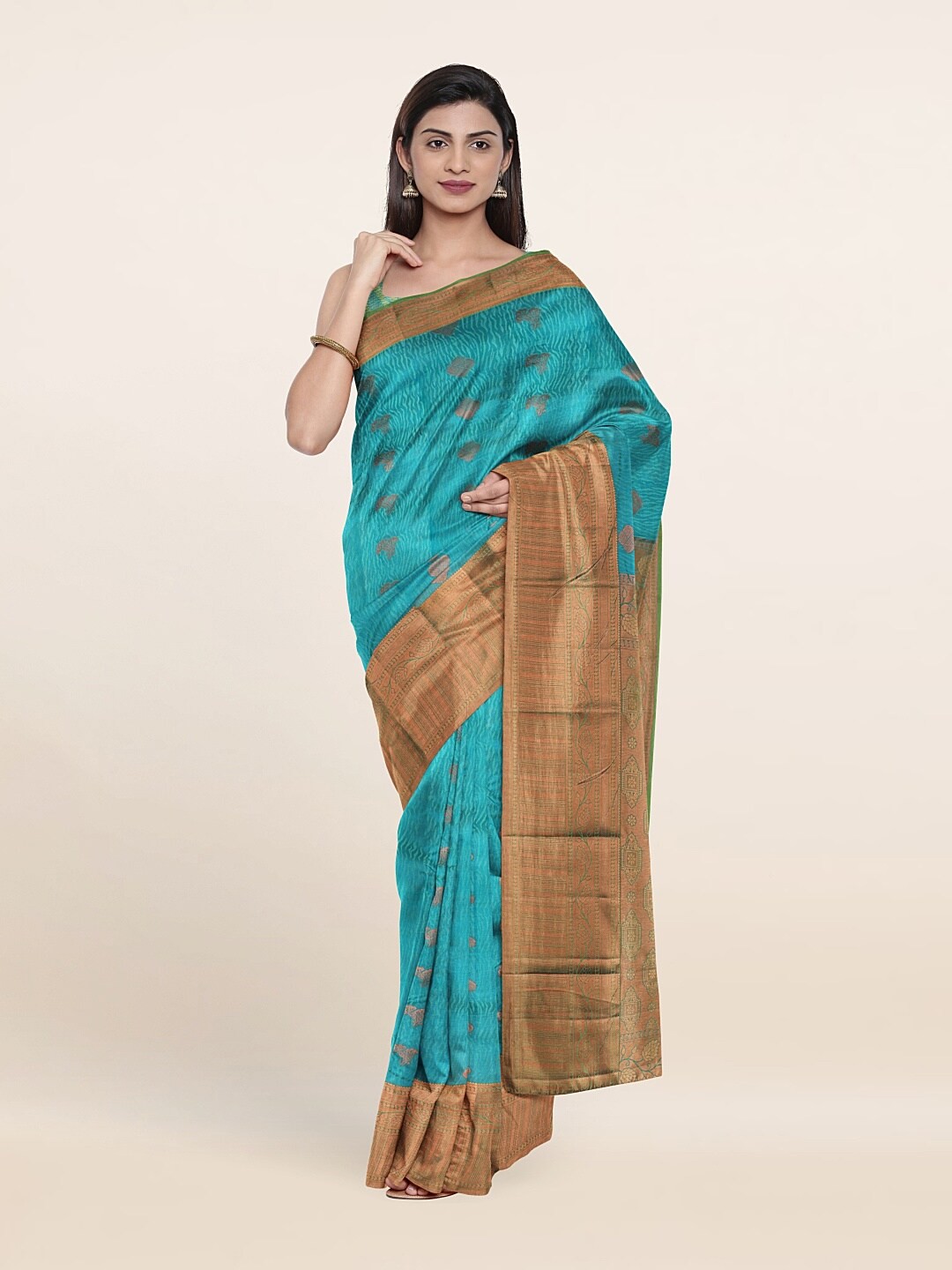 

Pothys Woven Design Zari Pure Silk Saree, Blue