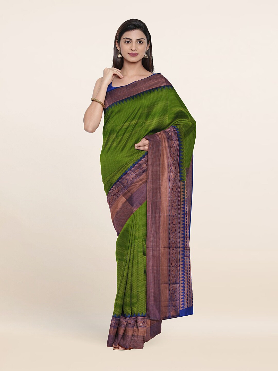 

Pothys Woven Design Zari Pure Silk Saree, Green