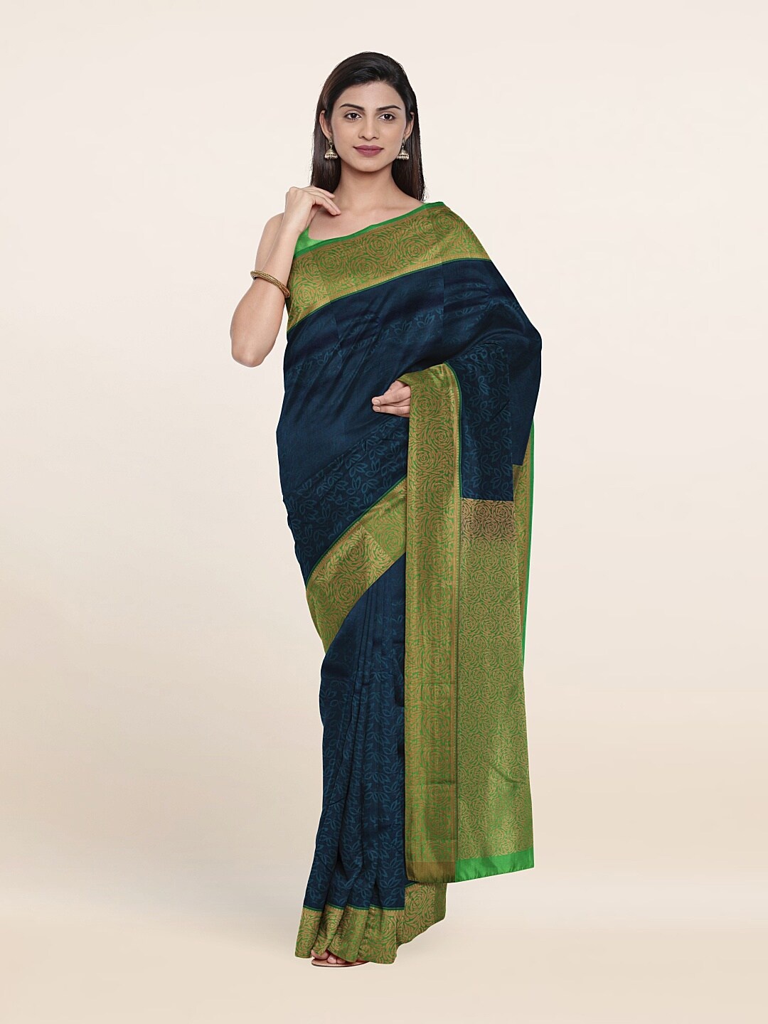 

Pothys Woven Design Zari Pure Silk Saree, Blue
