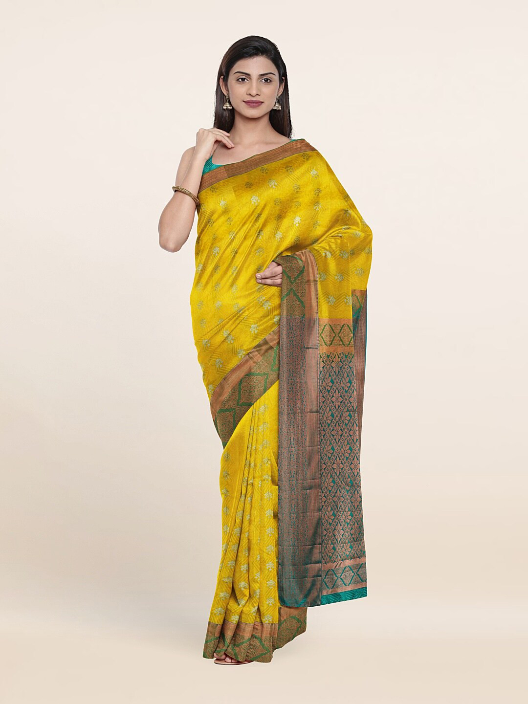 

Pothys Woven Design Zari Pure Silk Saree, Yellow