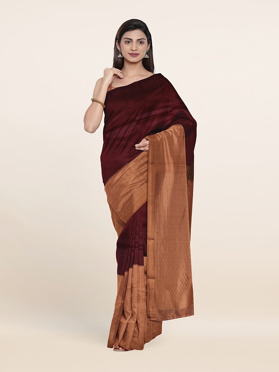 

Pothys Woven Design Zari Pure Silk Saree, Purple