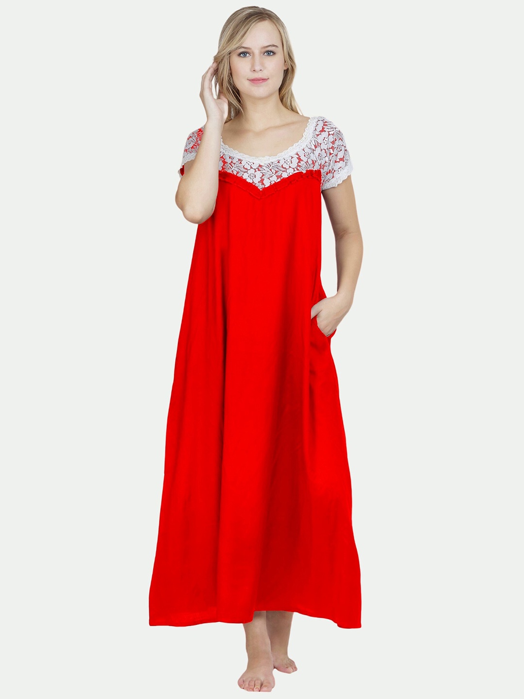 

PATRORNA Red Maxi Nightdress