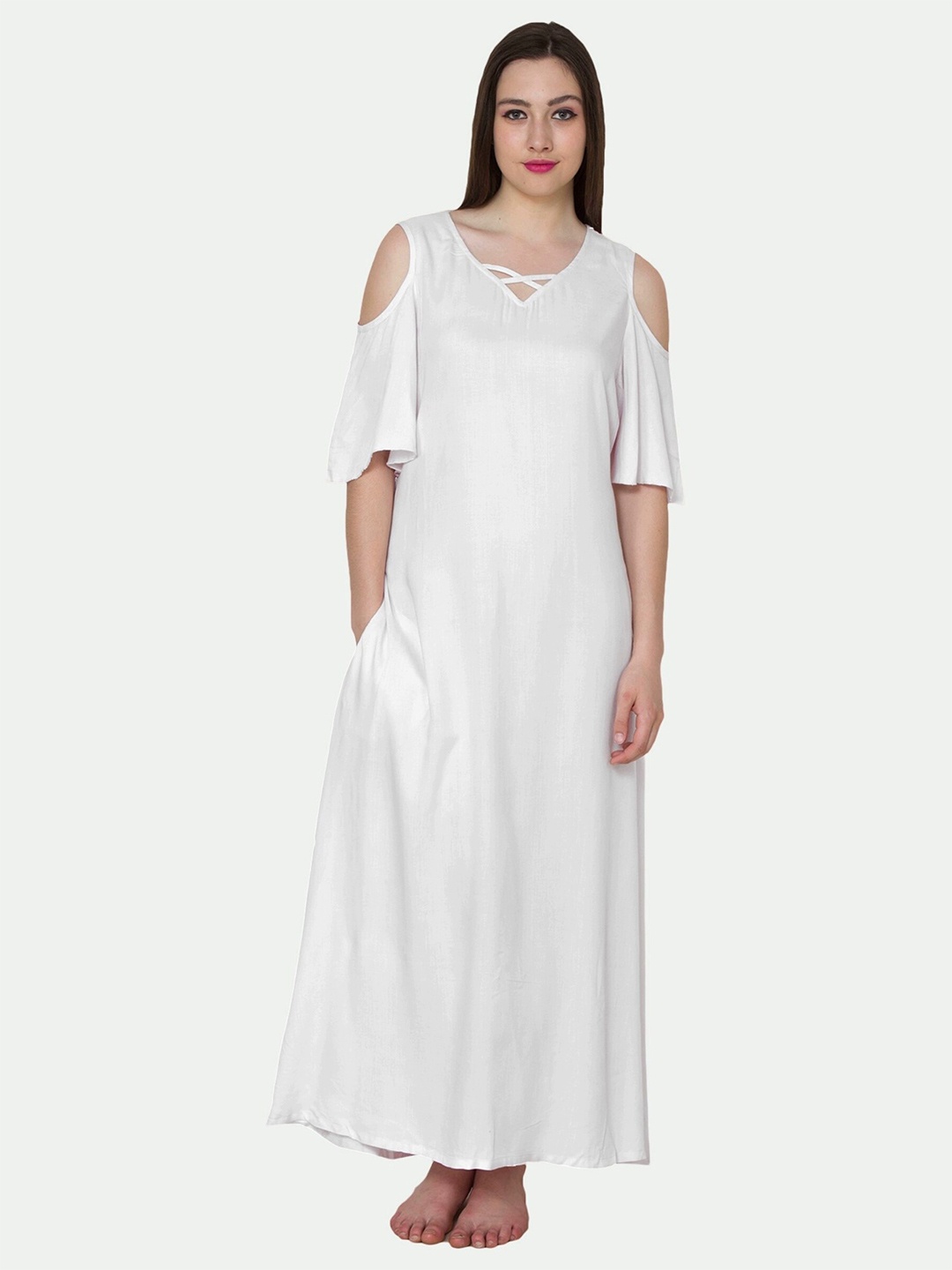 

PATRORNA Maxi Nightdress, White