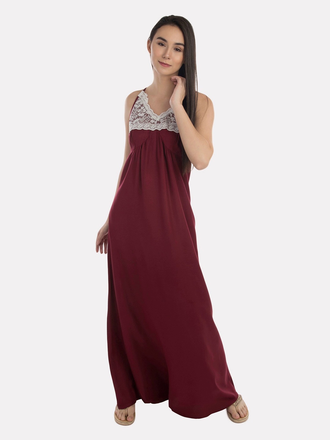 

PATRORNA Maxi Nightdress, Maroon
