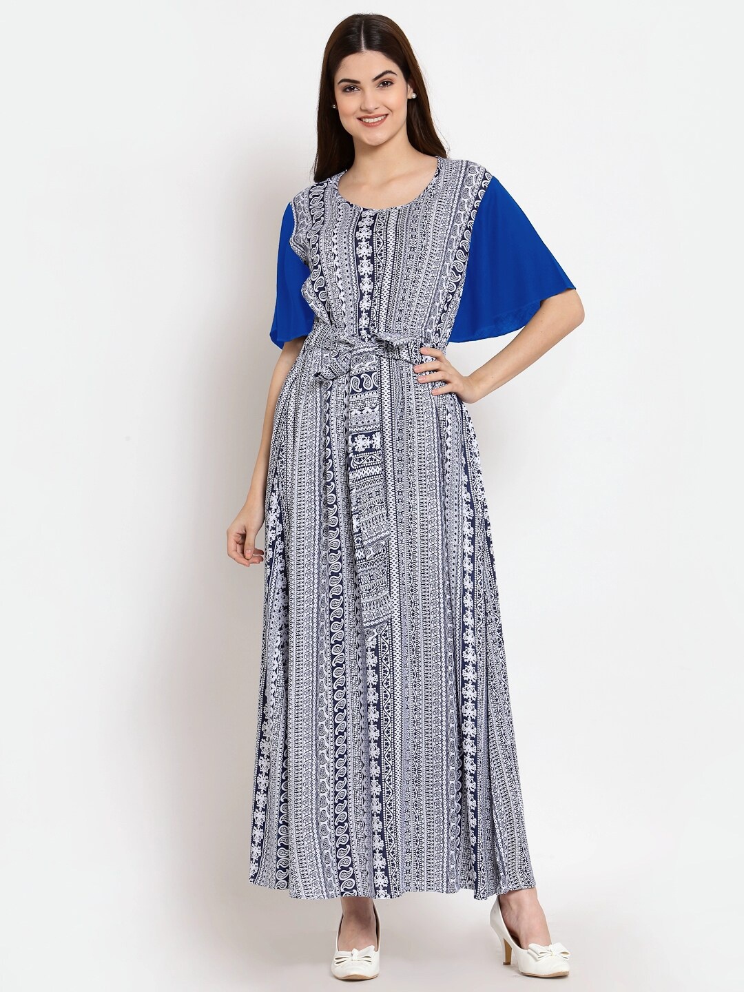 

PATRORNA Printed Maxi Nightdress, Blue