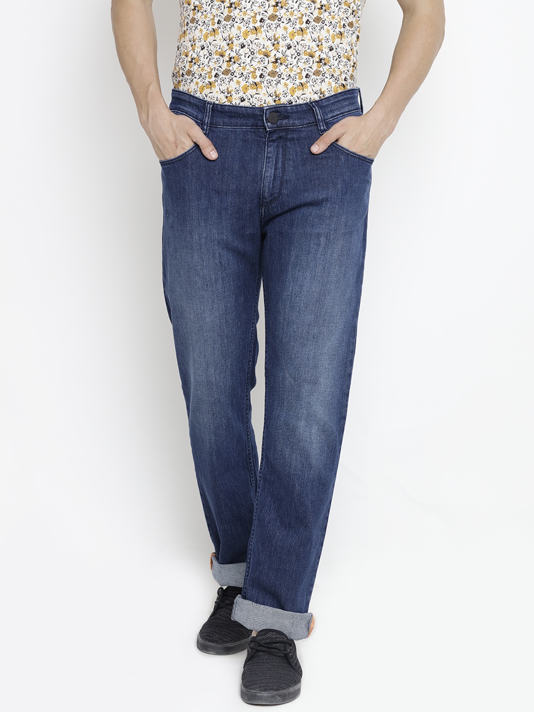 

John Players Men Blue Mid-Rise Clean Look Stretchable Jeans