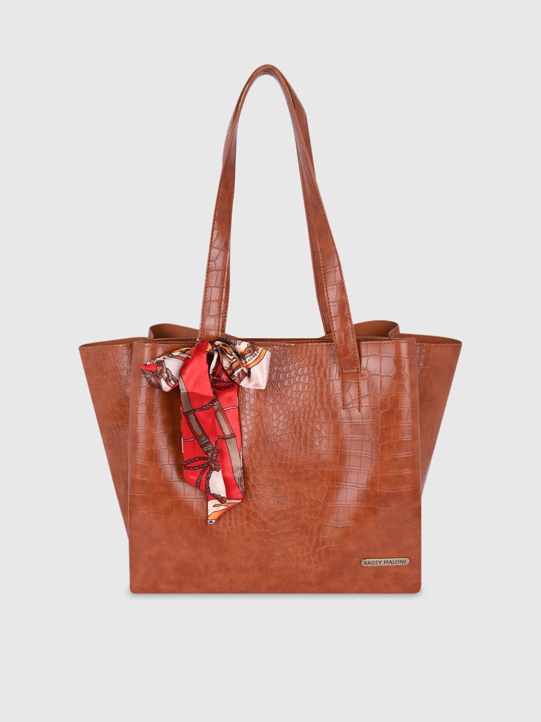 

Bagsy Malone Animal Textured Shopper Tote Bag With Bow Detail, Maroon