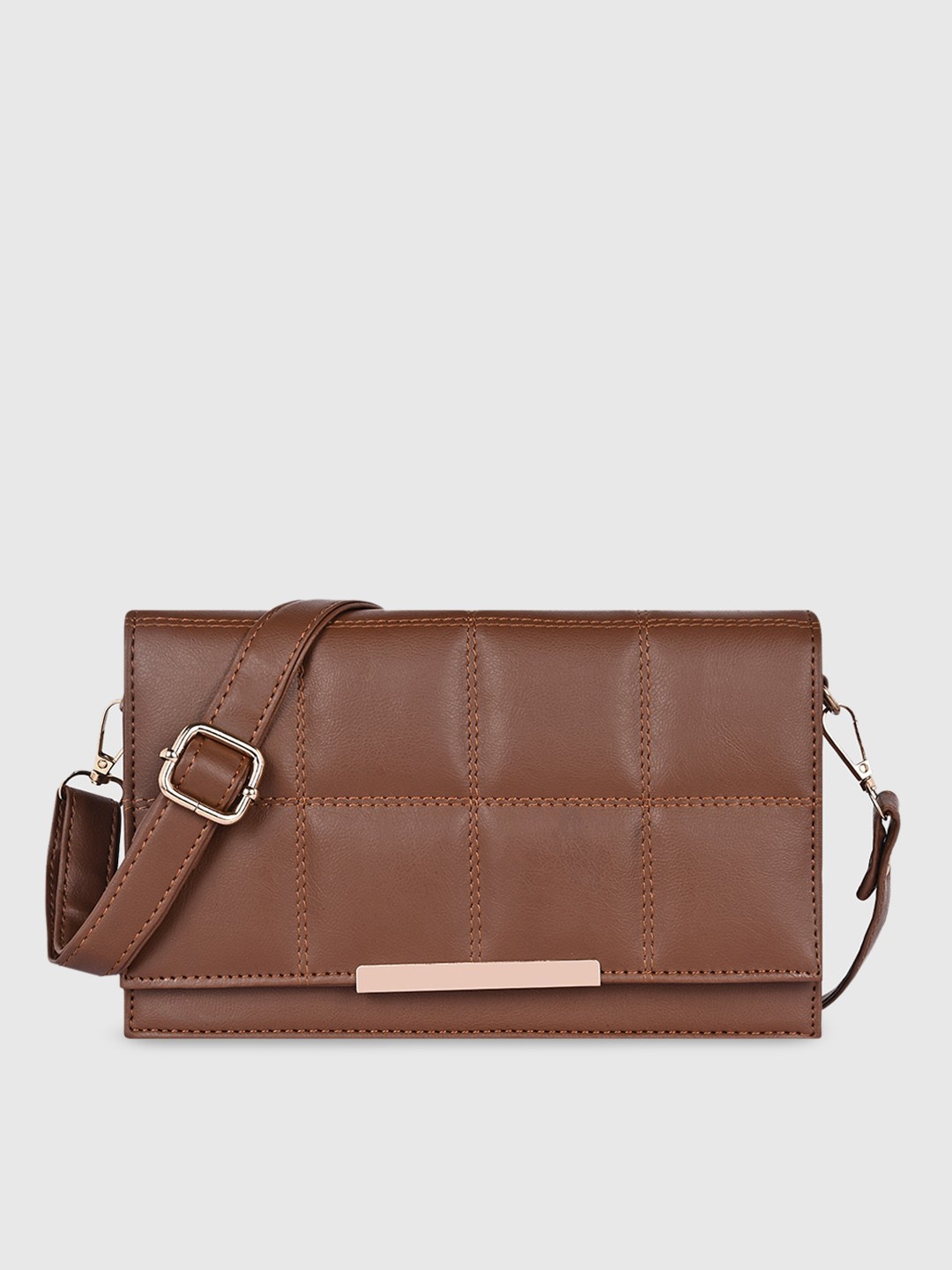 

Bagsy Malone Brown PU Structured Sling Bag