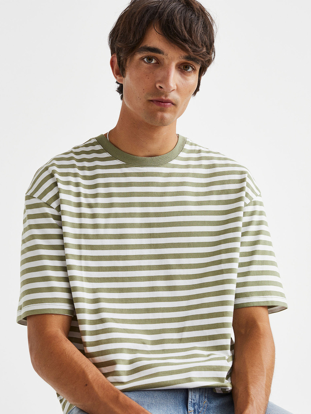 

H&M Men Relaxed Fit Cotton T-shirt, Green
