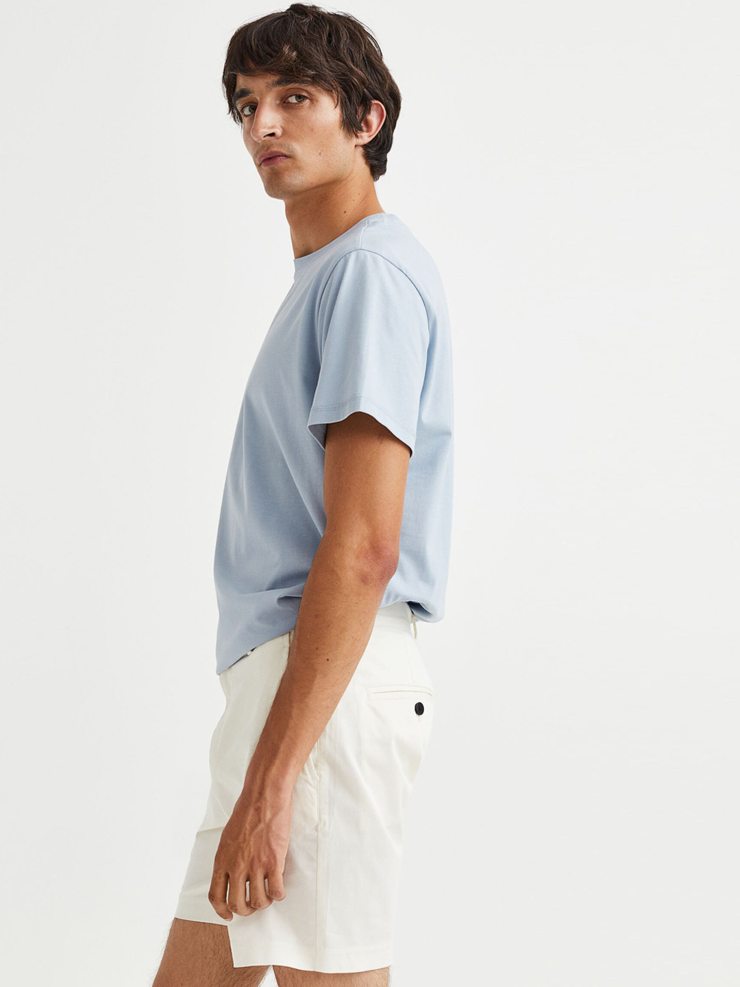 

H&M Men Regular Fit Chino Shorts, White