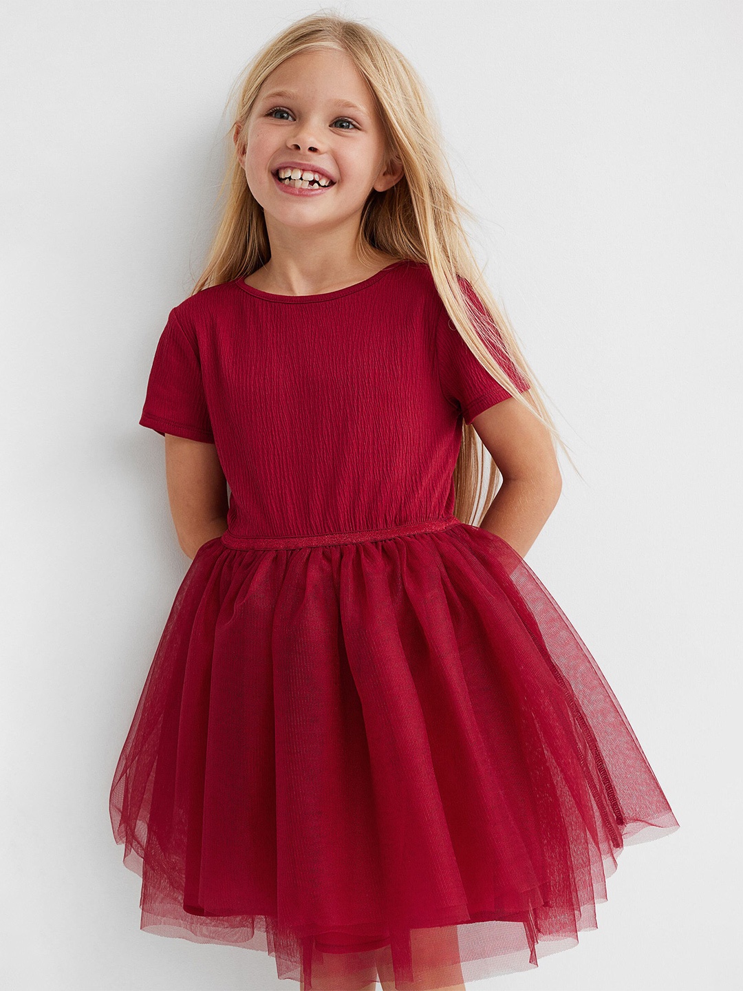 

H&M Girls Tulle-Skirt Dress, Red