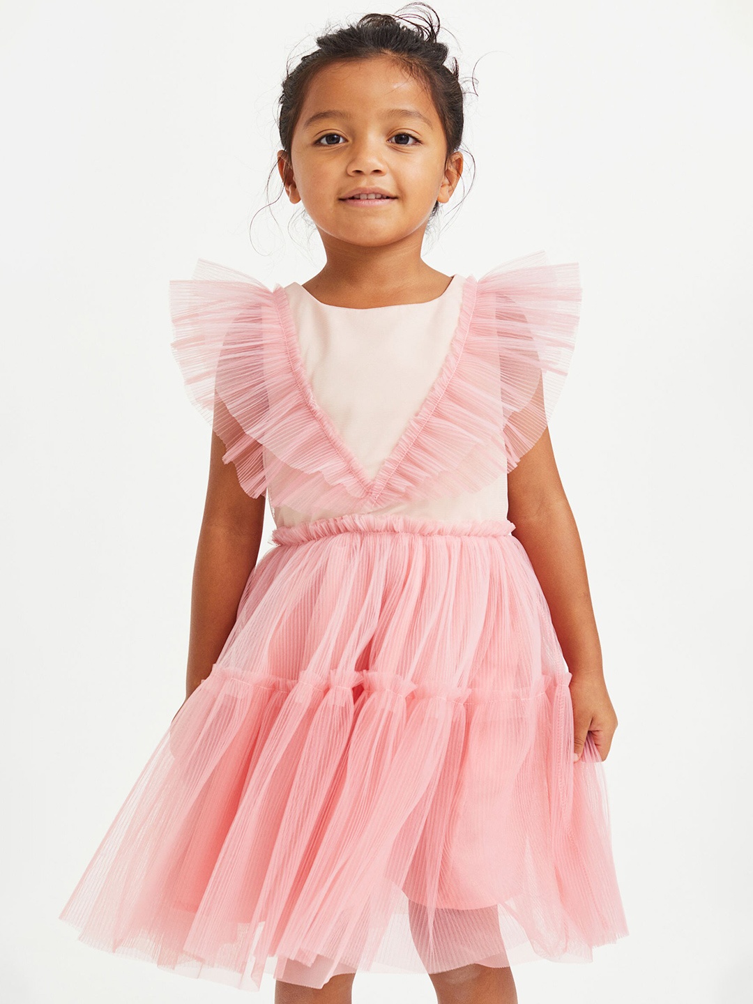 

H&M Girls Flounced Tulle Dress, Pink
