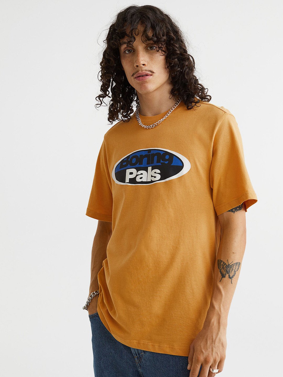 

H&M Men Regular Fit Printed T-shirt, Yellow