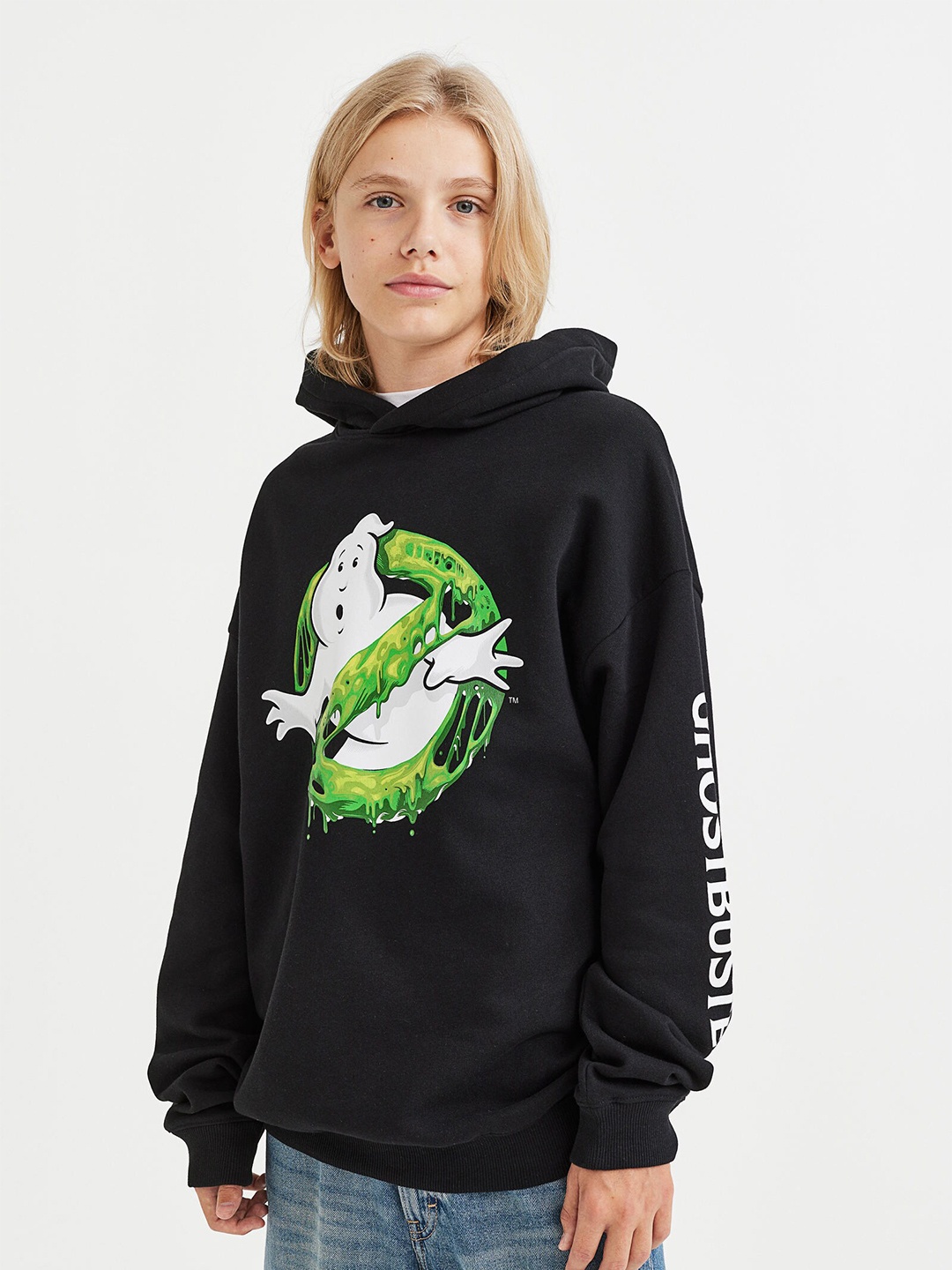 

H&M Boys Printed Hoodie, Black