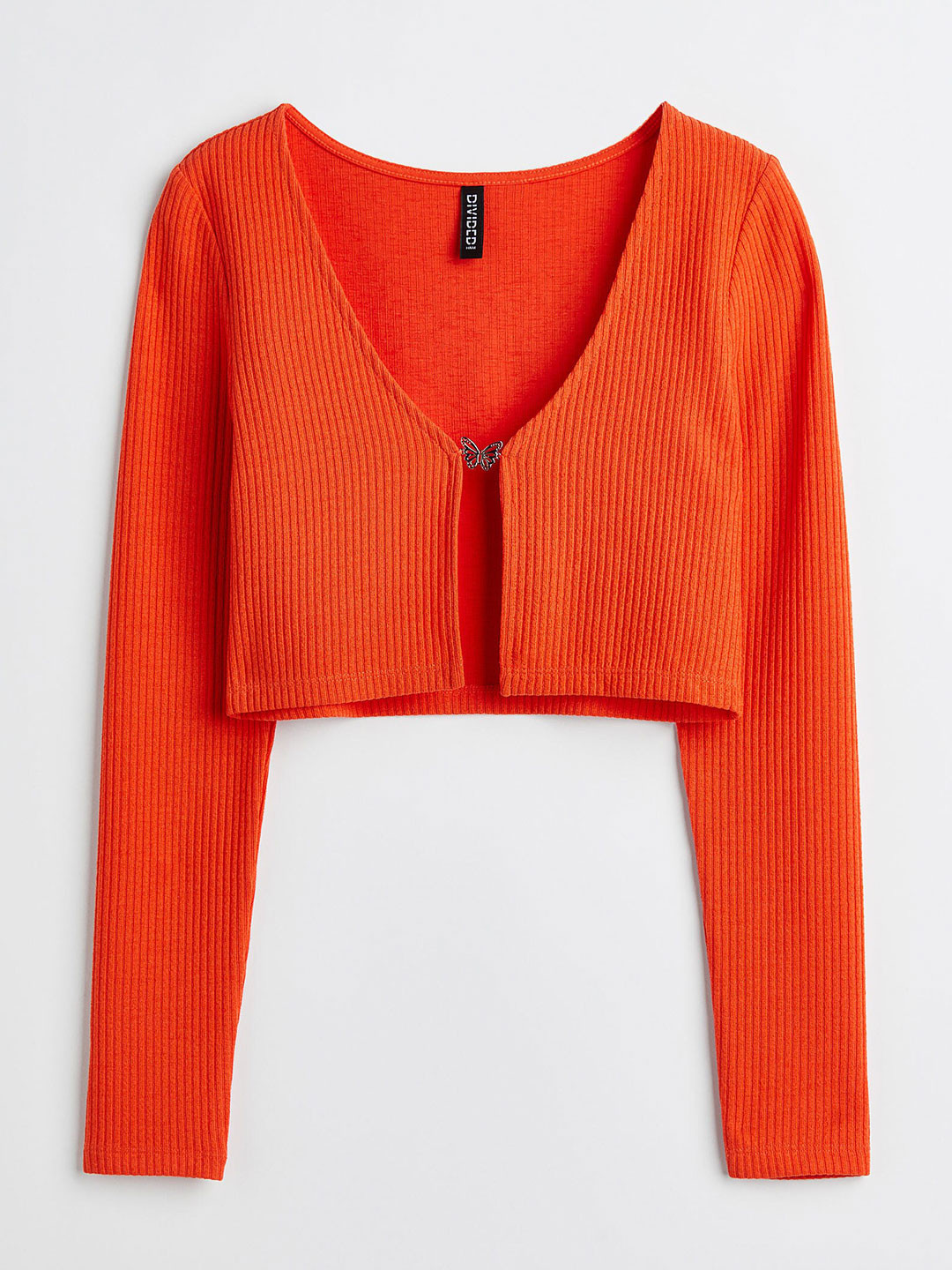 

H&M Women Butterfly-Detail Long-Sleeved Top, Orange