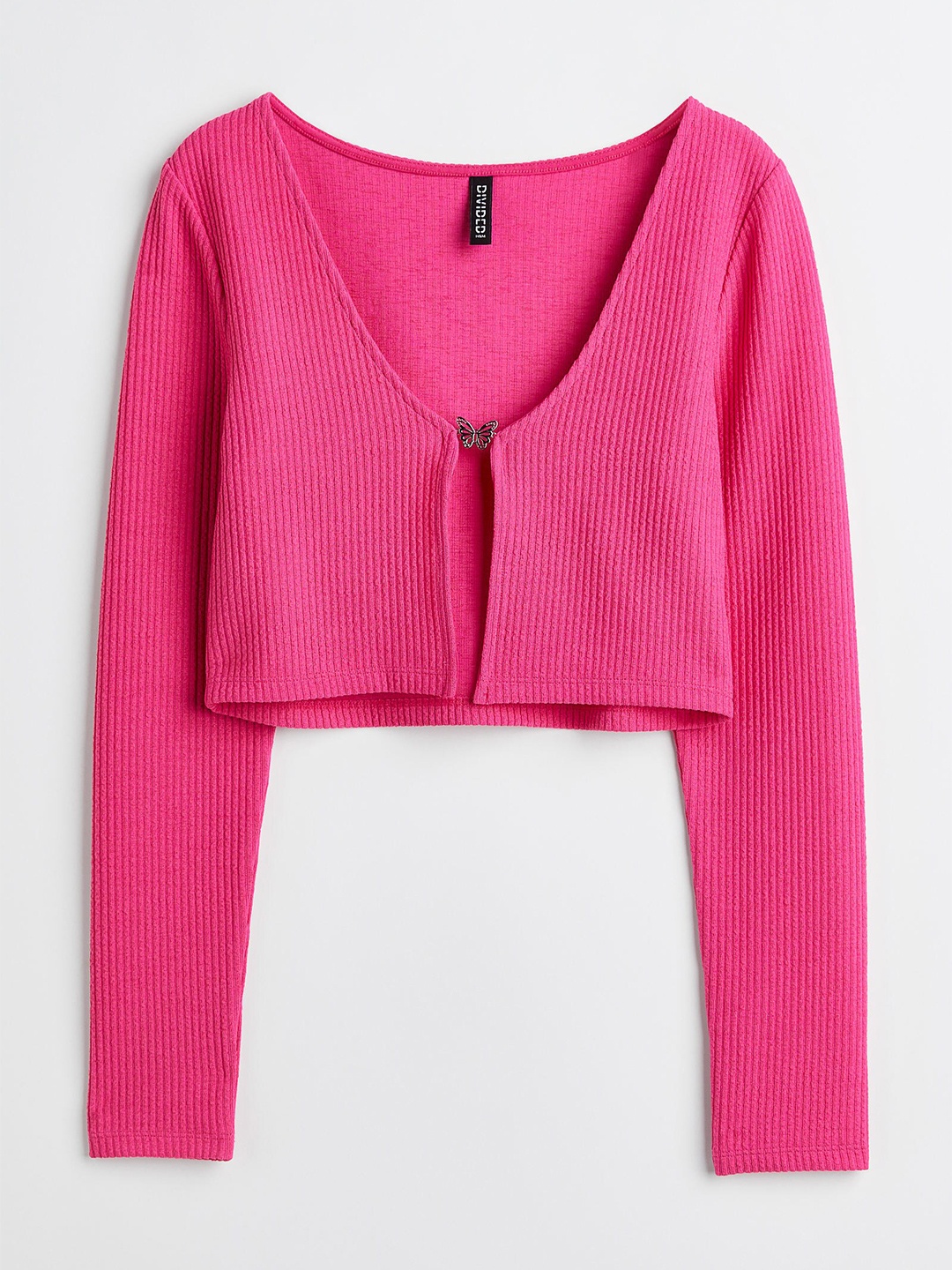 

H&M Women Butterfly-Detail Long-Sleeved Top, Pink