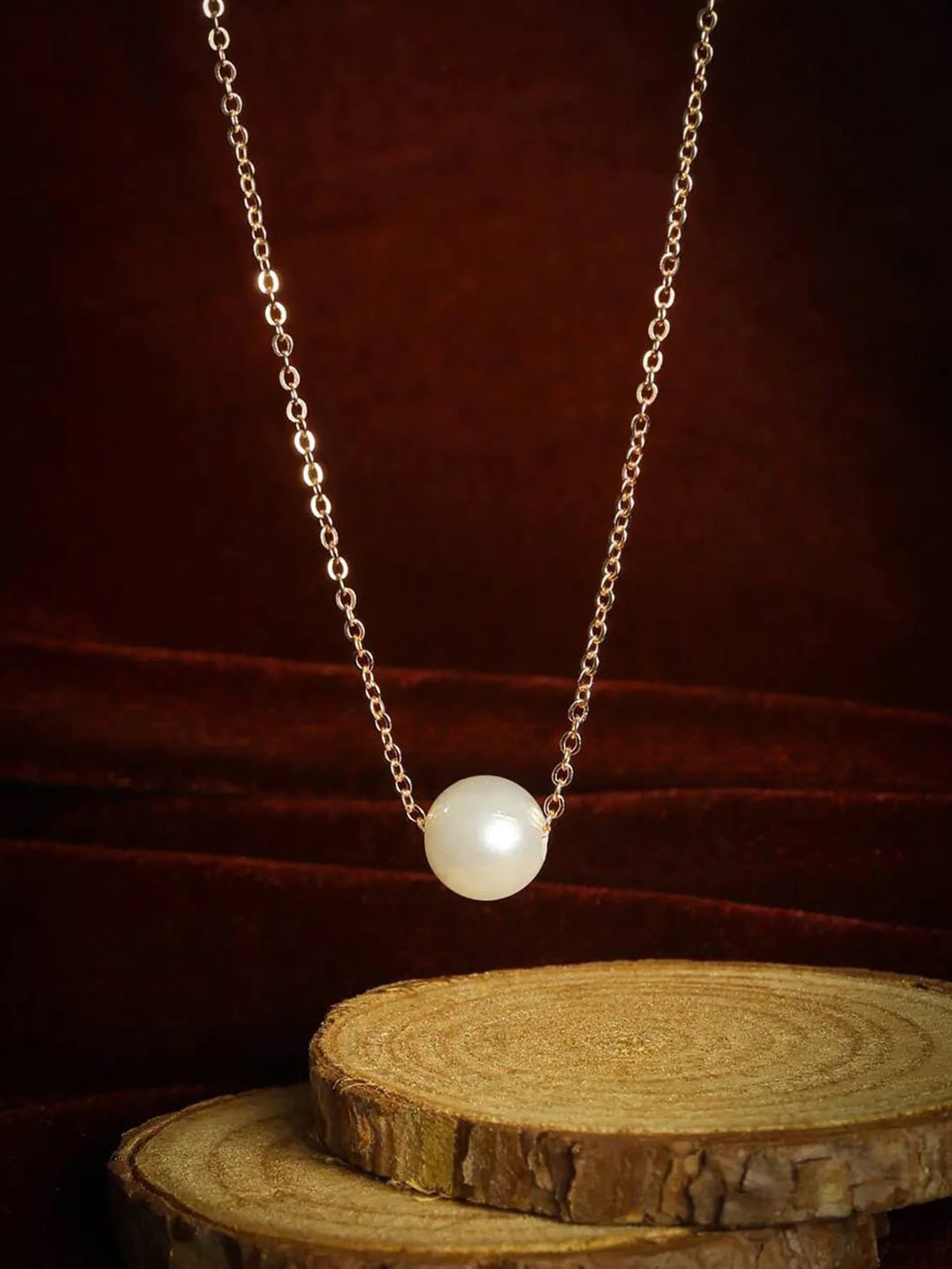 

LAFORWORD Gold-Toned & White Brass Gold-Plated Necklace