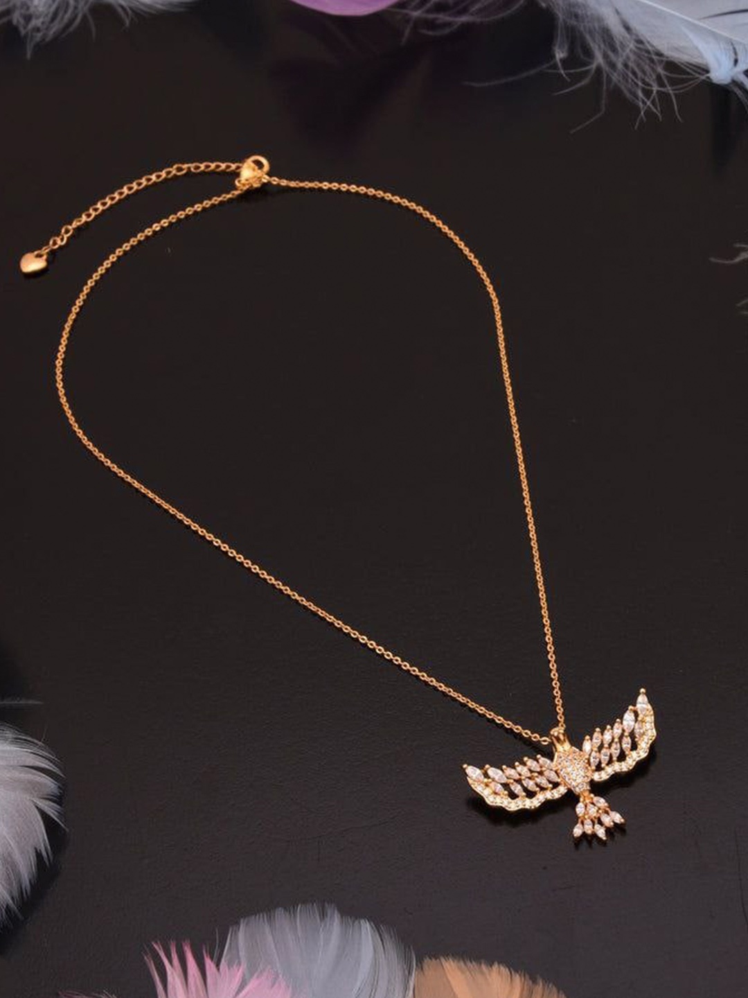 

LAFORWORD Gold-Toned & White Brass Gold-Plated Necklace