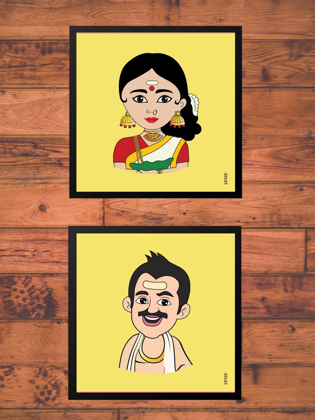 Gathari Set Of 2 Wall Art, Yellow