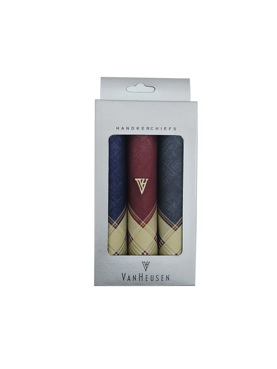 

Van Heusen Men Pack Of 3 Printed Cotton Handkerchief, Navy blue