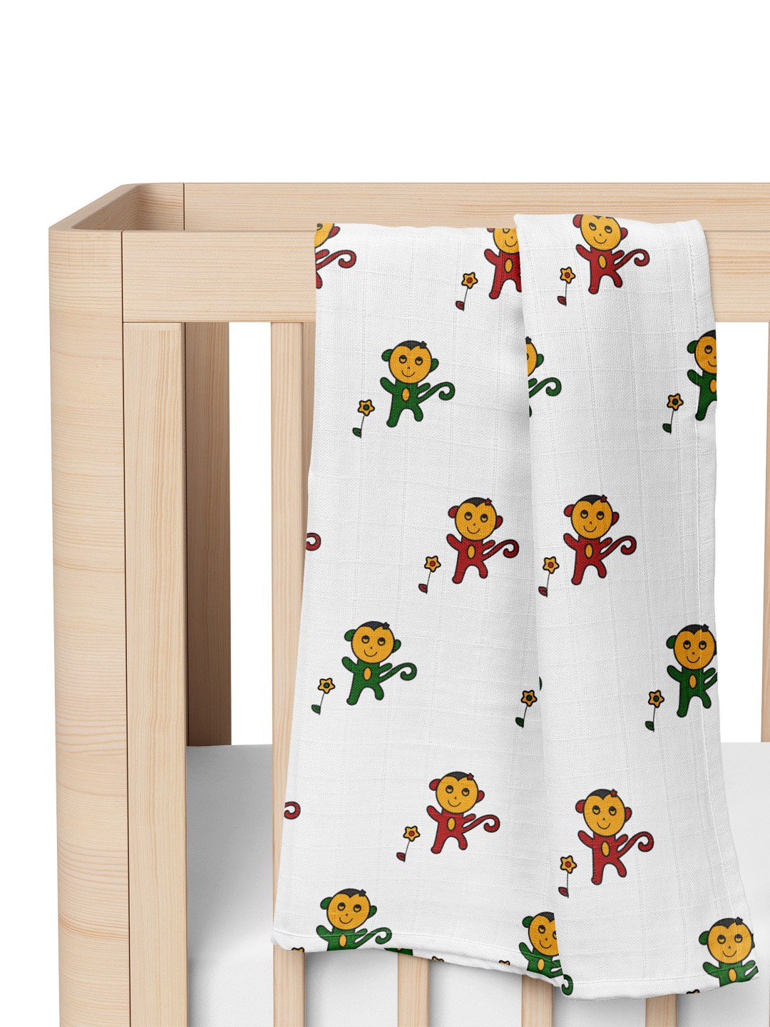 

Moms Home Kids Printed Muslin Swaddle, White