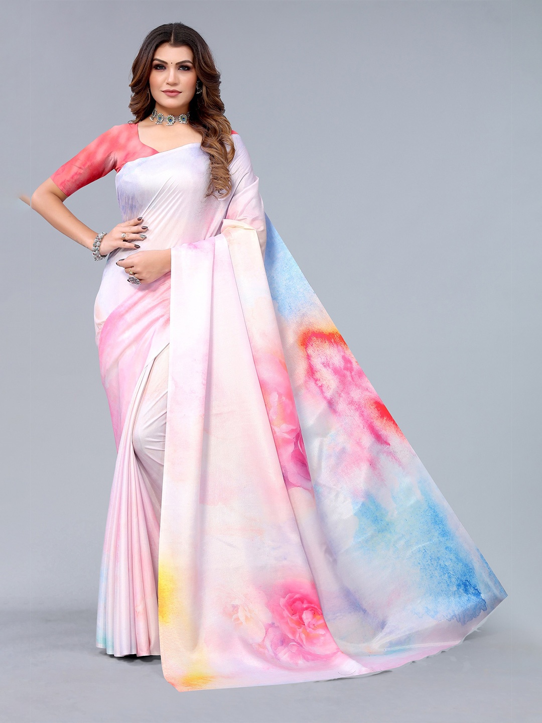 

Fashion FRICKS Tie and Dye Art Silk Saree, Multi