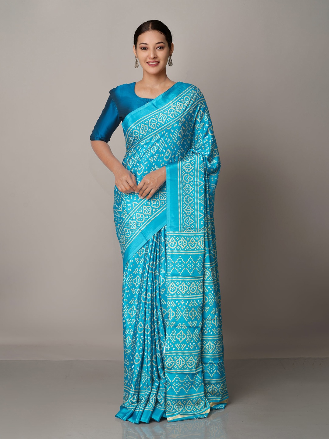 

Unnati Silks Bandhani Saree, Blue