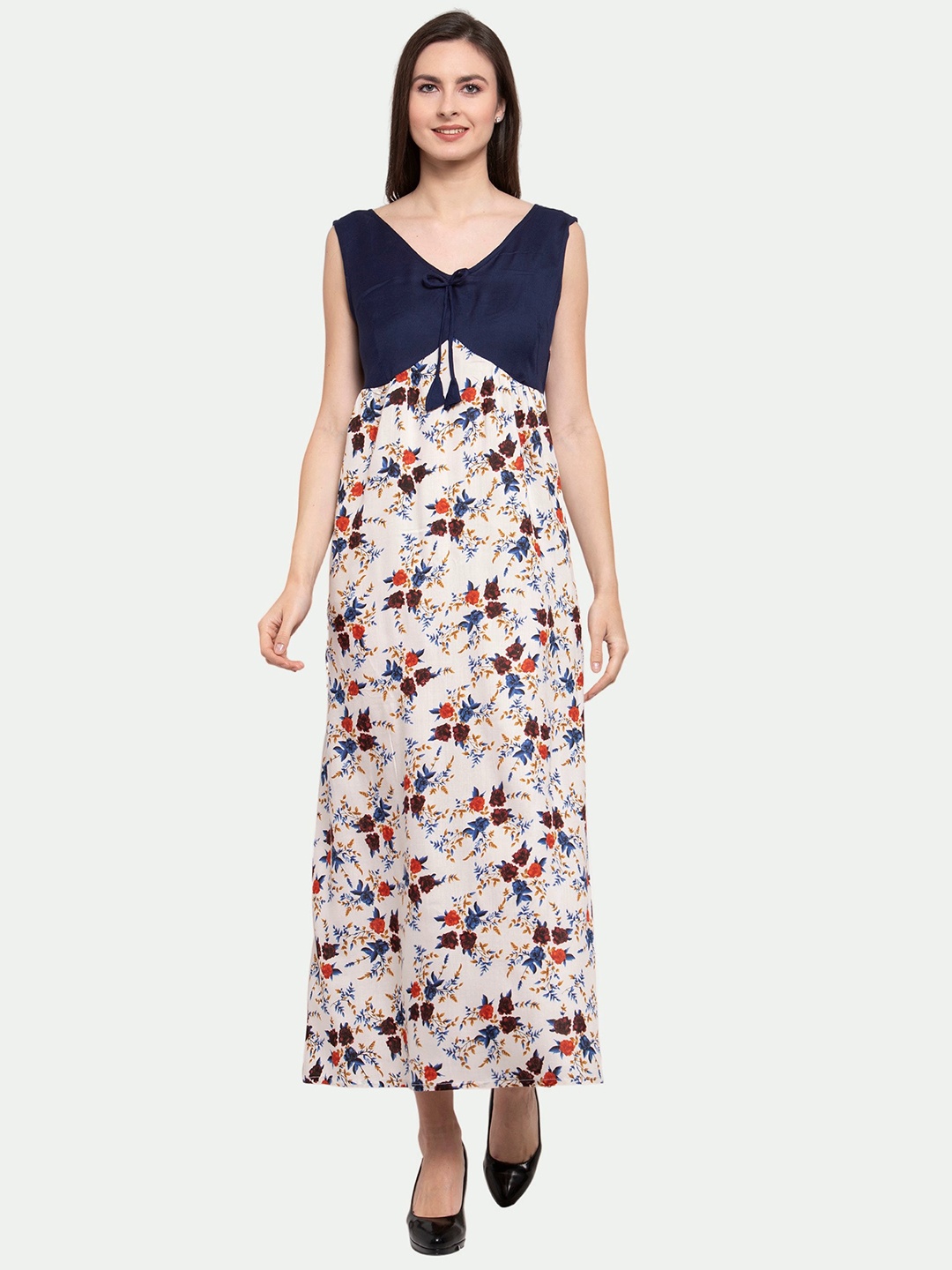 

PATRORNA Floral Printed Maxi Dress, White