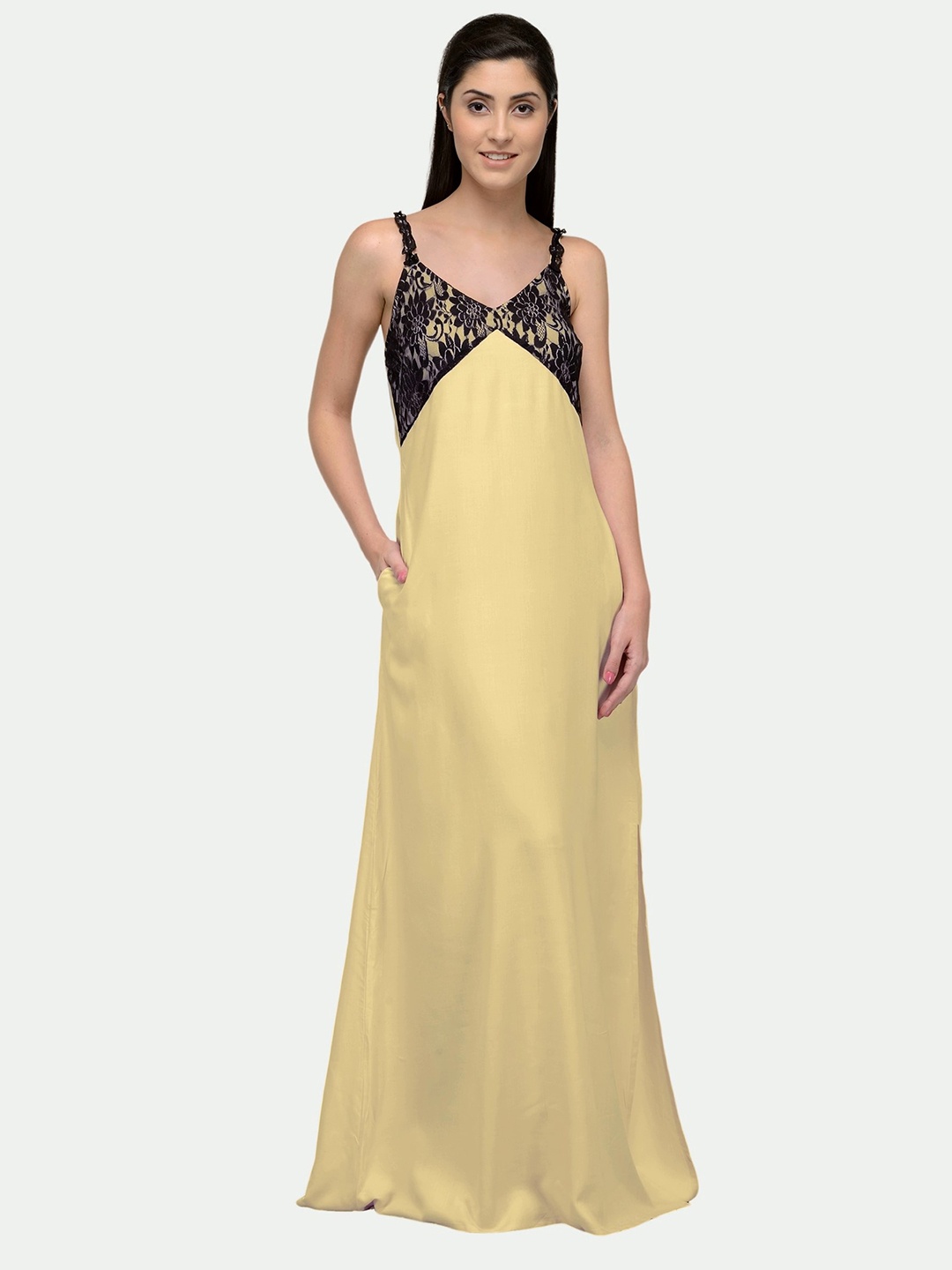 

PATRORNA Sleeveless Maxi Nightdress, Gold