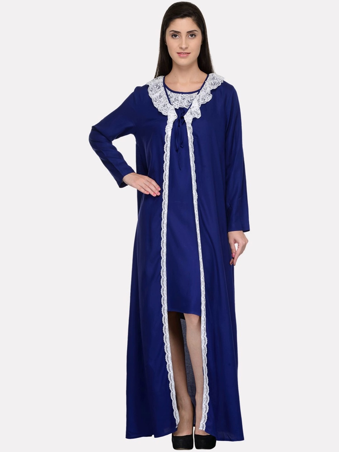 

PATRORNA Nightdress With Robe, Blue