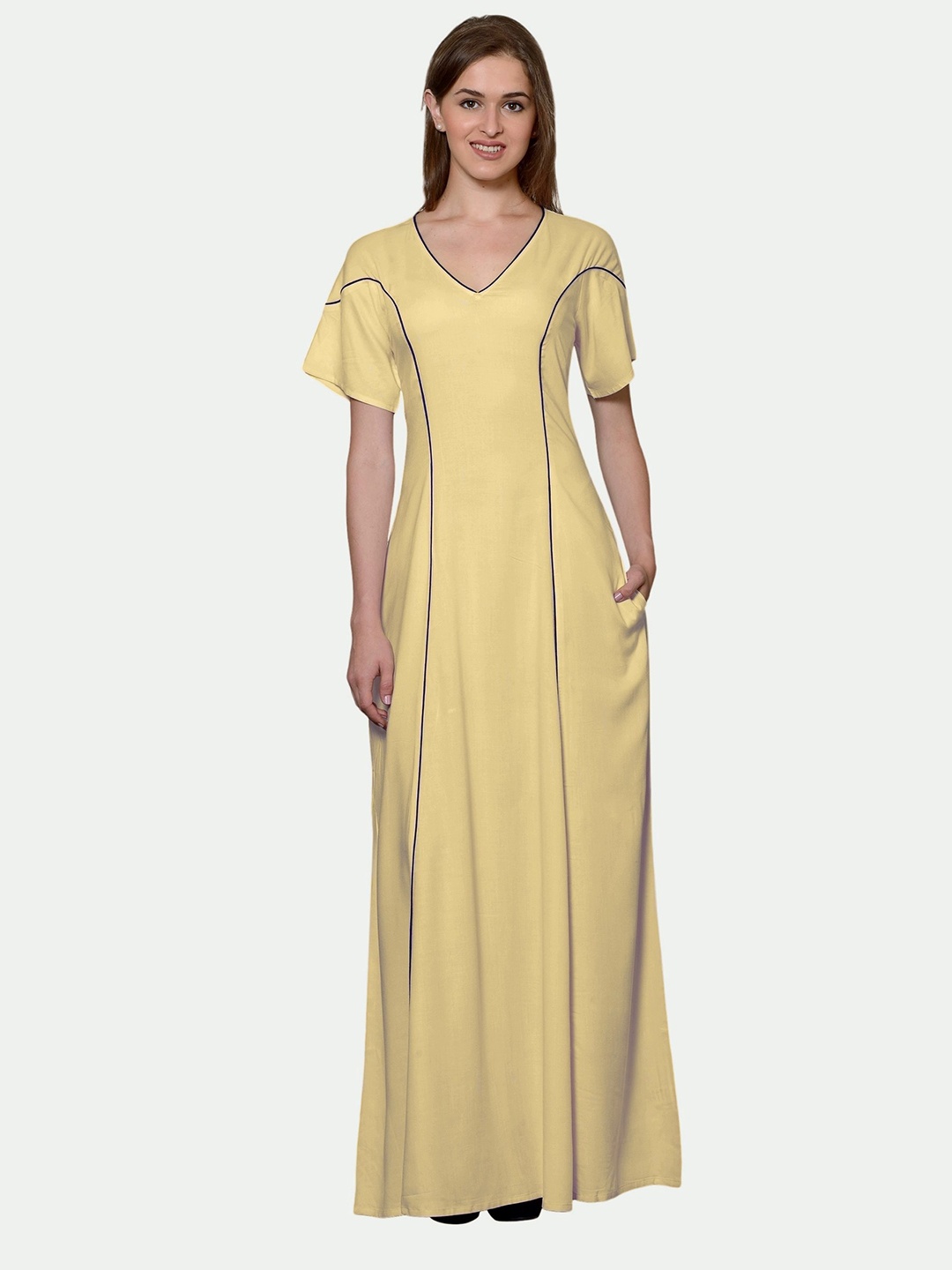 

PATRORNA Gold-Toned Maxi Nightdress