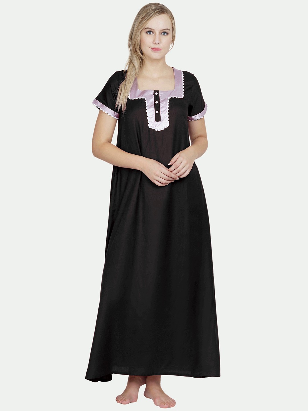 

PATRORNA Black Maxi Nightdress