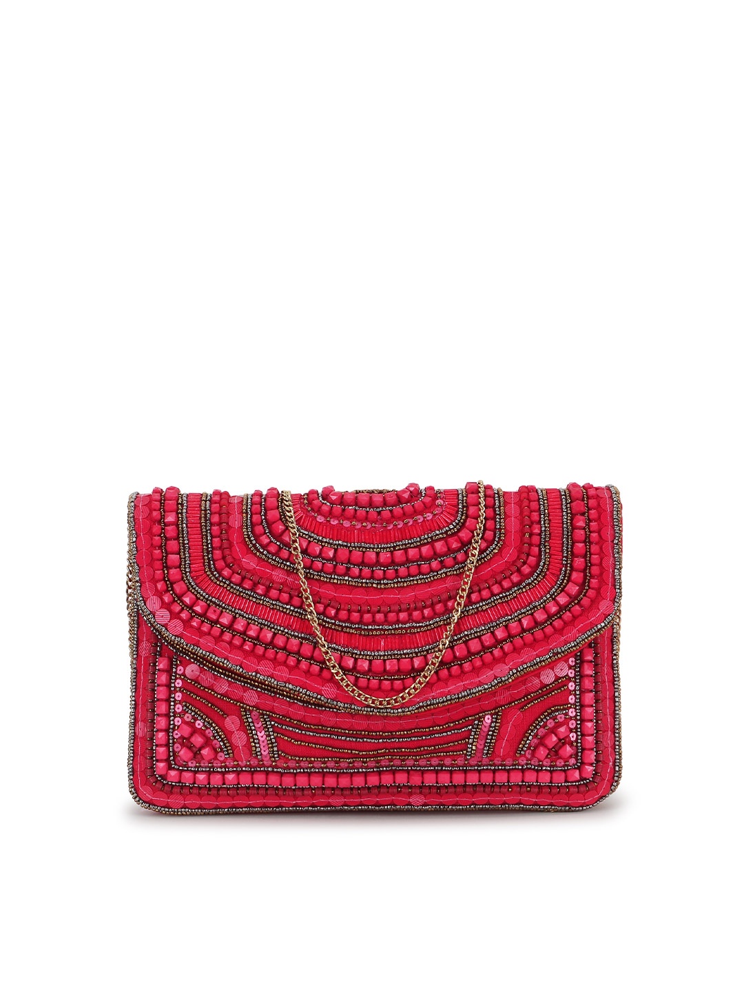 

Anekaant Women Embellished Swagger Sling Bag, Red