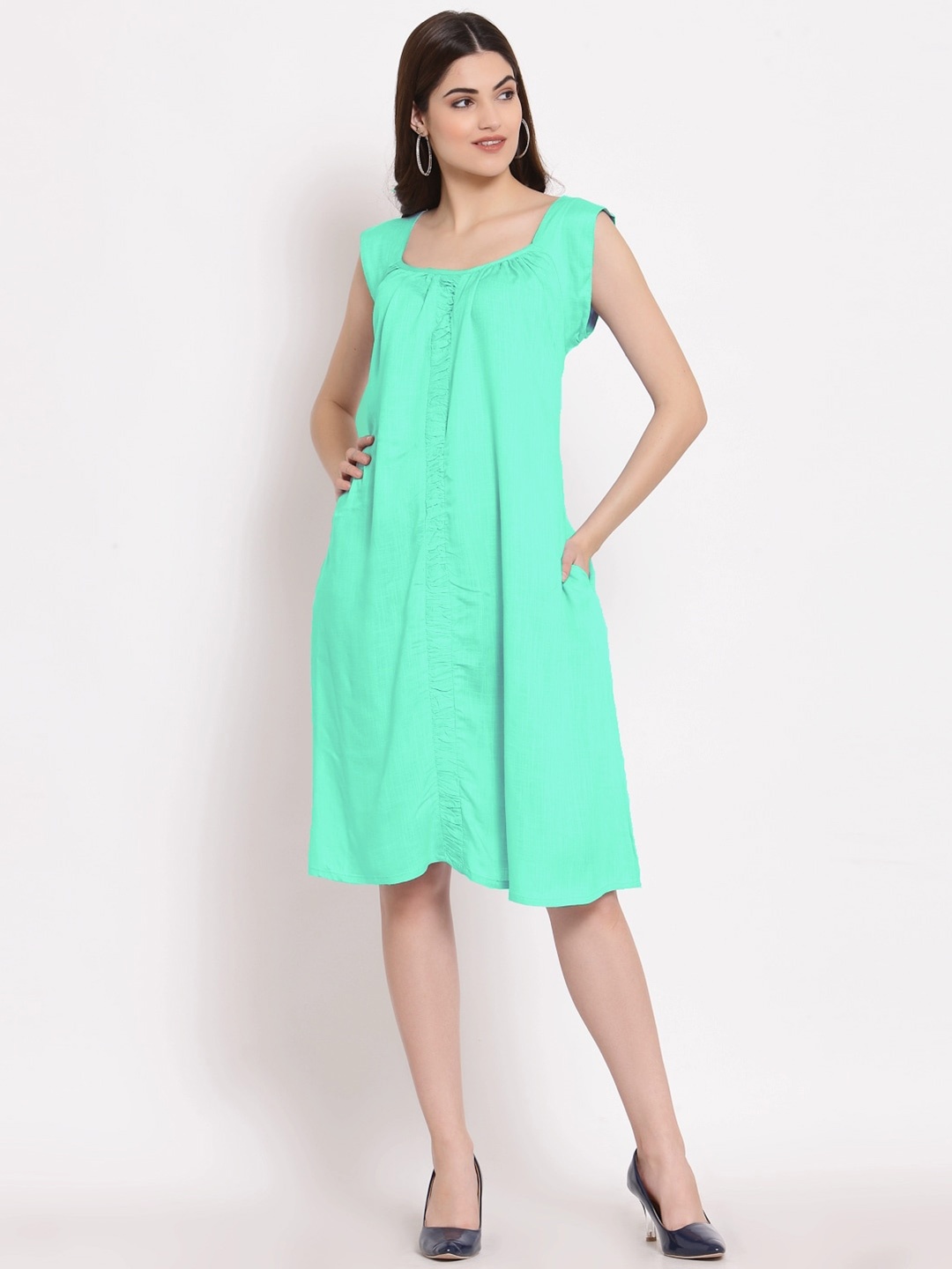 

PATRORNA Sleeveless A-Line Dress, Teal