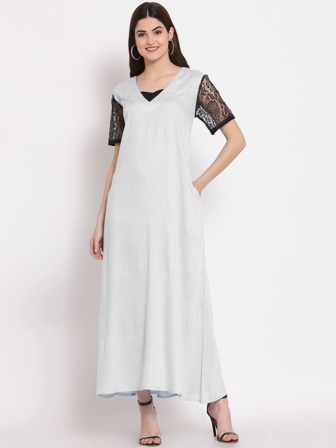 

PATRORNA White Maxi Nightdress