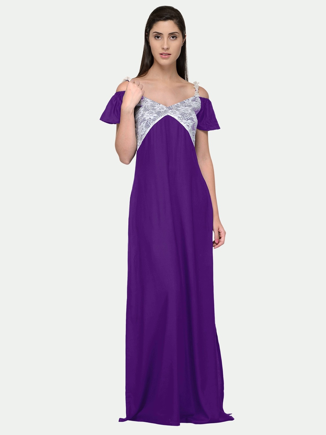 

PATRORNA Purple Maxi Nightdress