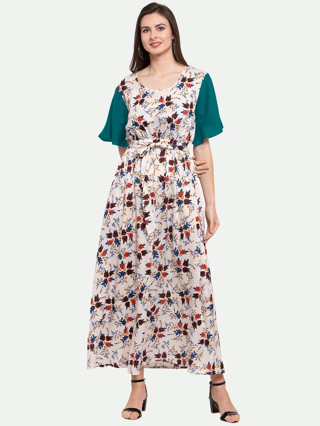 

PATRORNA White Printed Maxi Nightdress