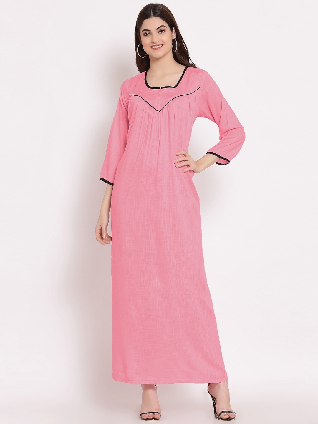 

PATRORNA Plus Size Maxi Nightdress, Pink