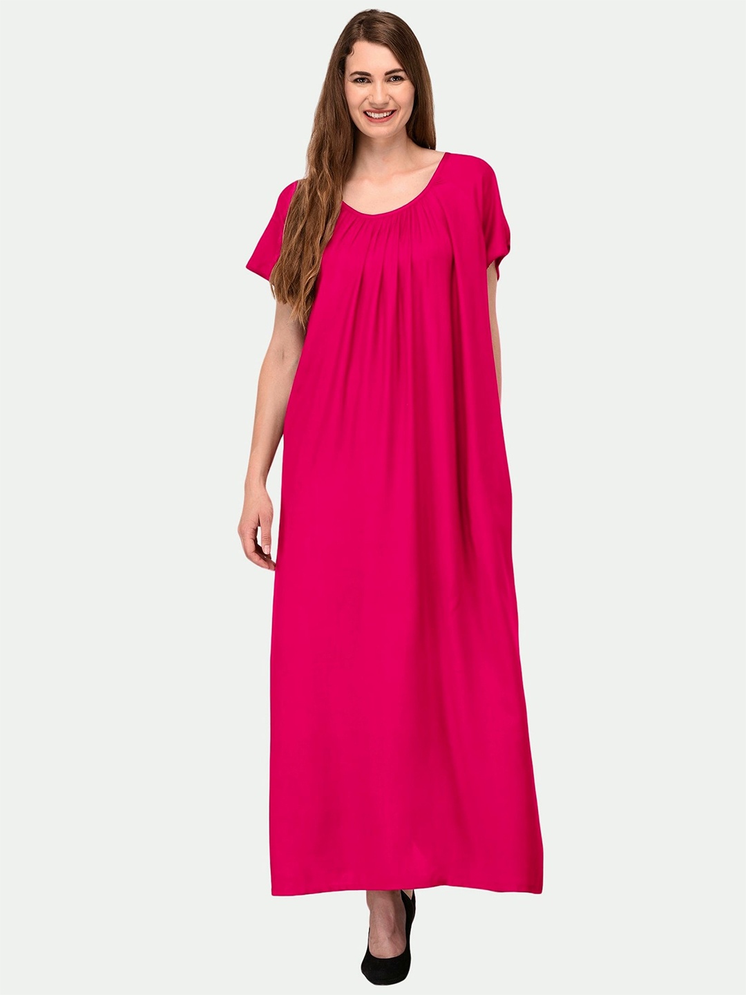 

PATRORNA Plus Size Maxi Nightdress, Pink